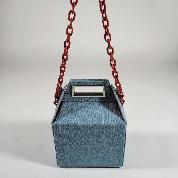 Pop & Suki Denim Takeout Bag - like new! - Picture 3 of 6